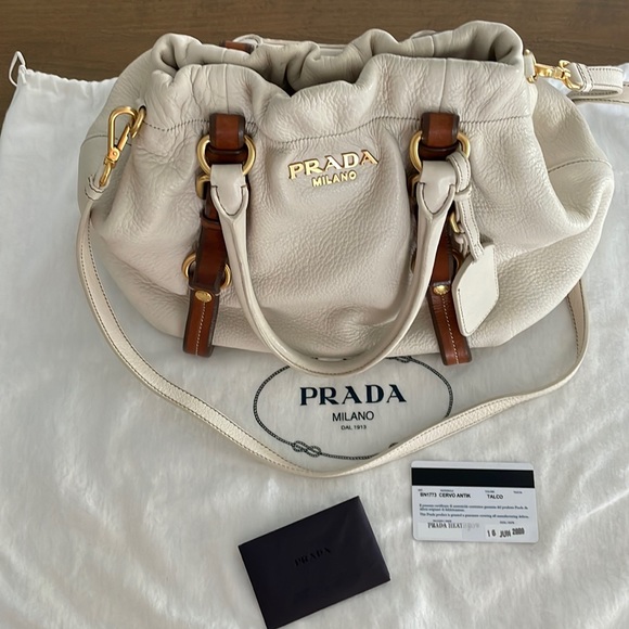 Prada Handbags - Prada iCervo Antik shoulder bag Talco